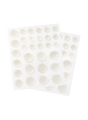 Sheets of the Peach Slices Acne Spot Dots, with 30 spots in various sizes per sheet