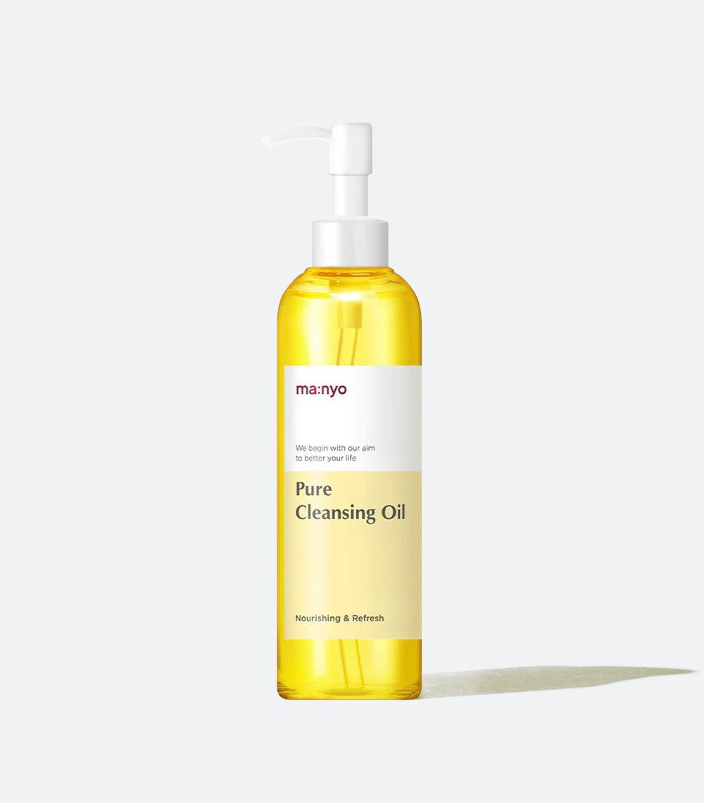 A pump bottle of Ma:nyo Pure Cleansing Oil