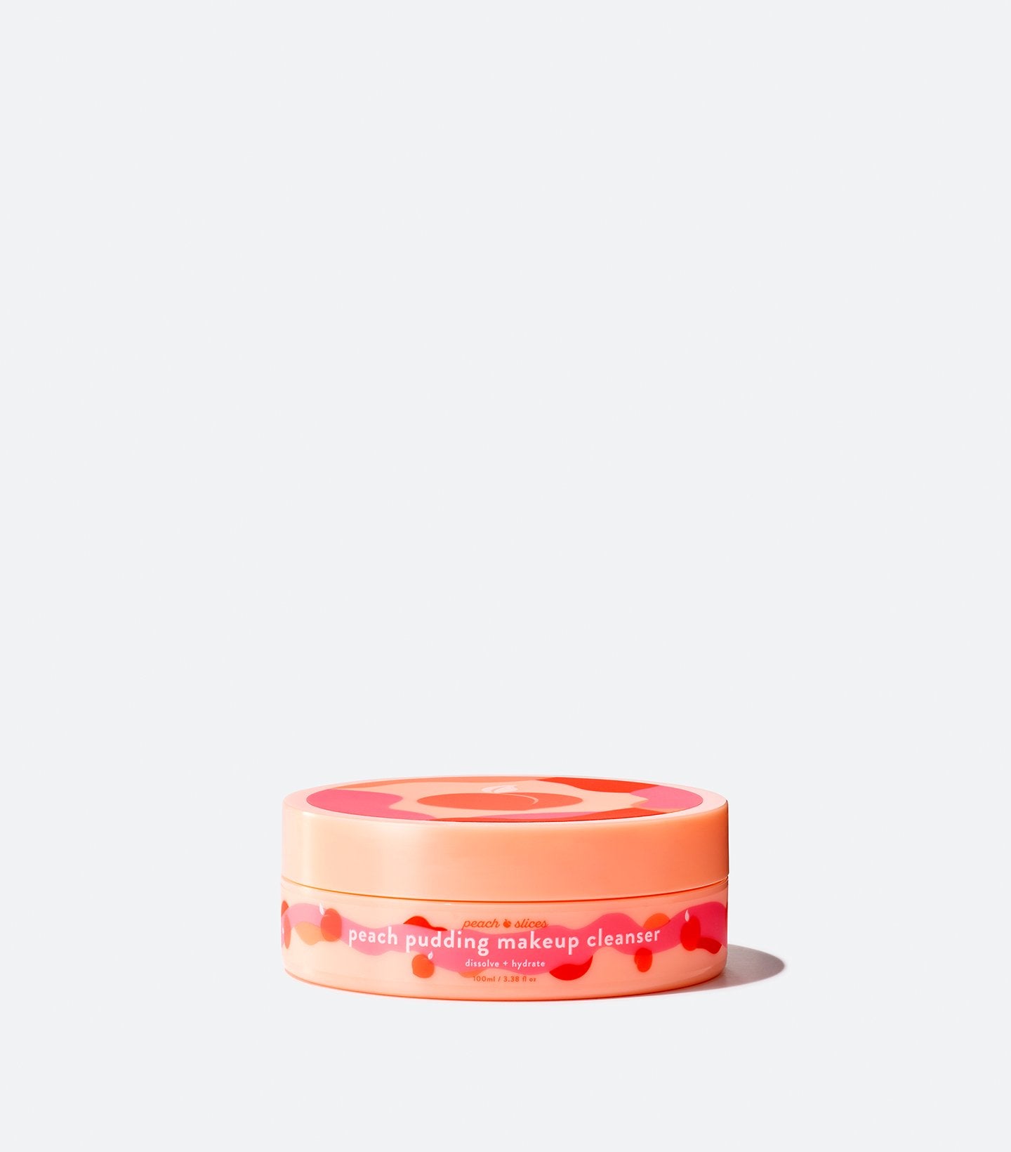 A squat jar of Peach Slices Peach Pudding Makeup Cleanser